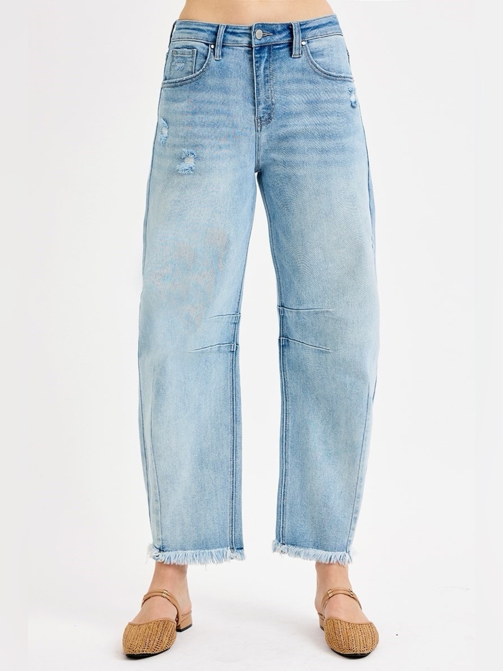 PGC21183X LIGHT PLUS Risen Slouchy Crop Barrel Jeans